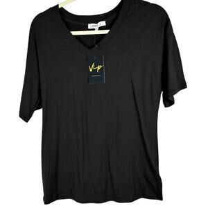 Love J Black V Neck Lightweight Top Medium